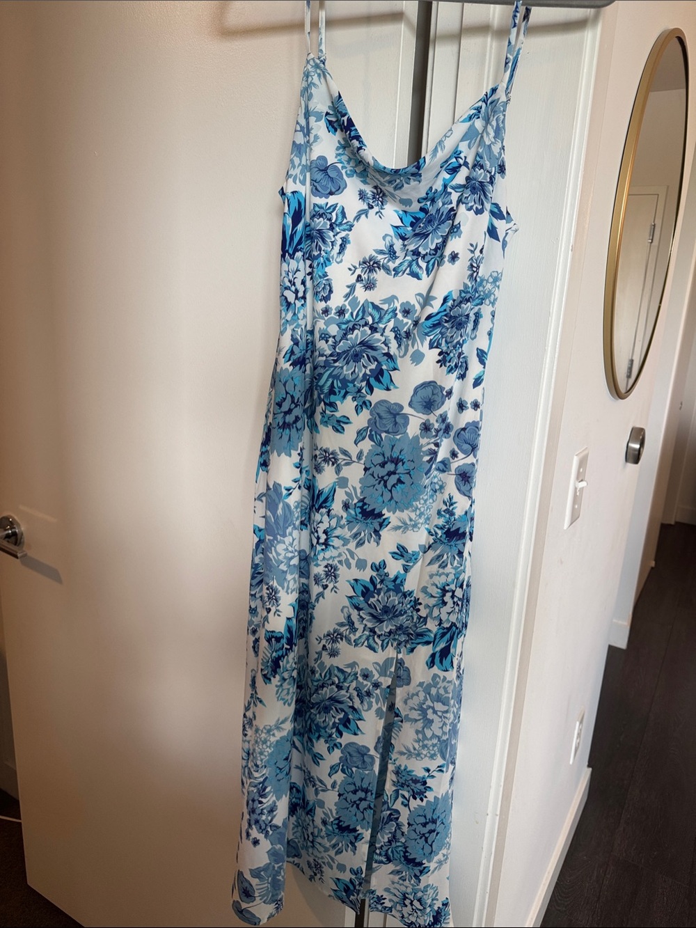 NEVER WORN- Petal & Pup Blue and White Floral Maxi Slip Dress